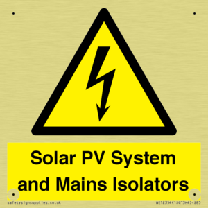 Solar PV System and Mains Isolators